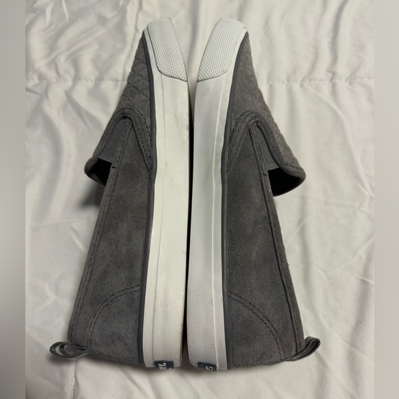 Sperry Top Side Women Seaside Quilted Suede Slip on Sneakers Gray 8 Memory Foam - Picture 4 of 13